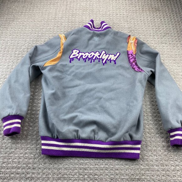 Vintage MISHKA MNWKA Varsity Jacket Men Small S Gray Eyeball - Defects - Stains - Picture 9 of 16